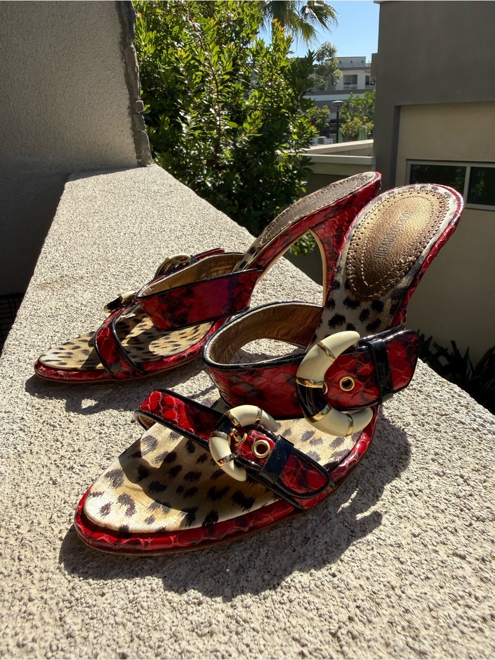 Roberto Cavalli vintage snakeskin mules - Picture 2 of 9